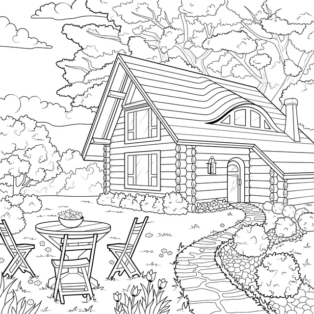 Rural Log - cabin Scenery