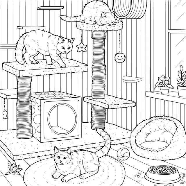 Cats' Joyful Little World