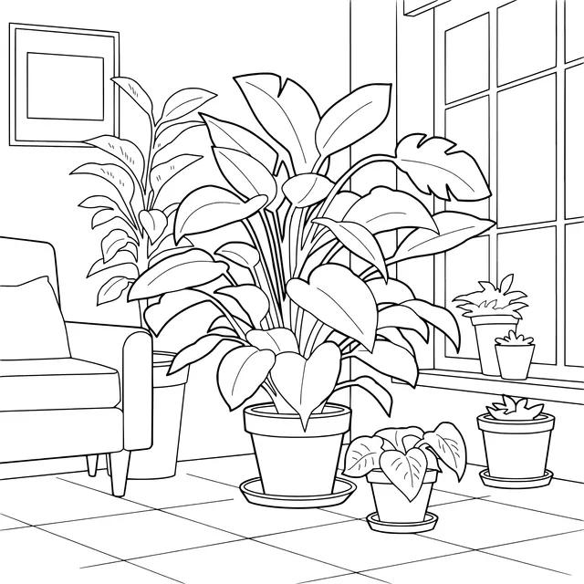 Indoor Green Plant Scene