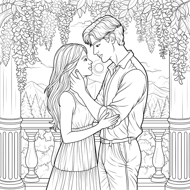 Romantic Couple in Embrace
