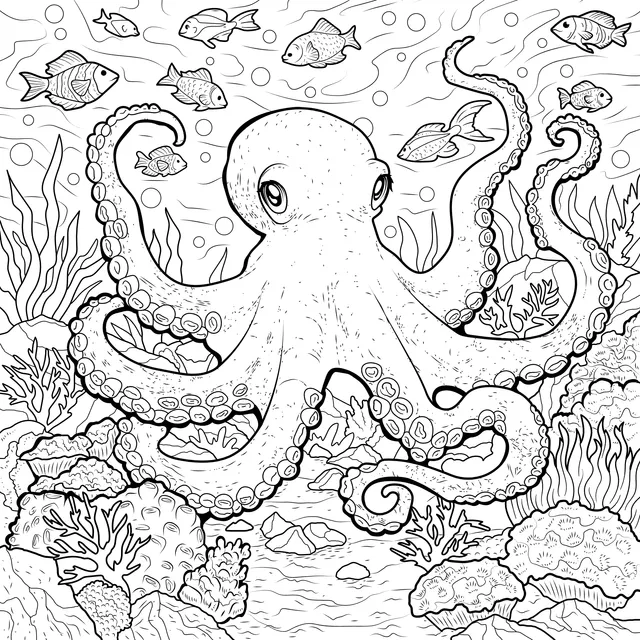 Octopus Adventure in the Ocean
