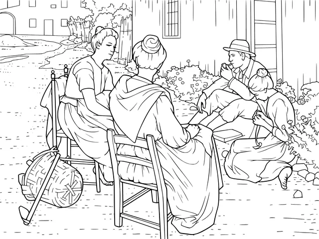 Hand - craft Scene in the Courtyard