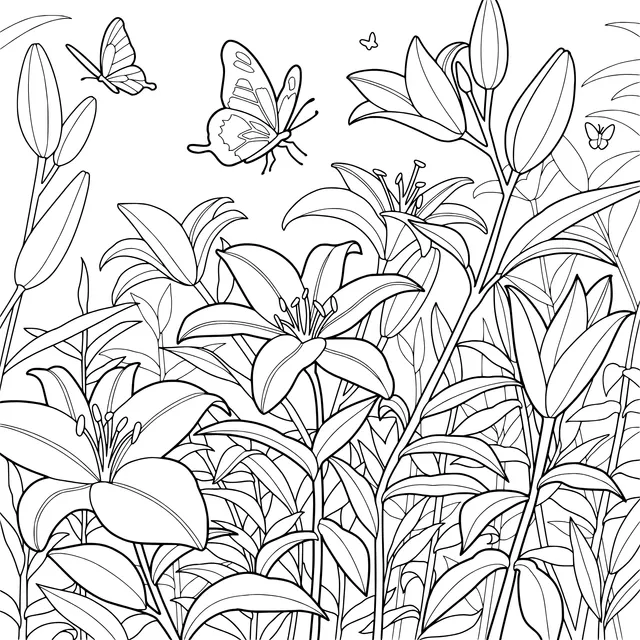 Lilies and Butterflies