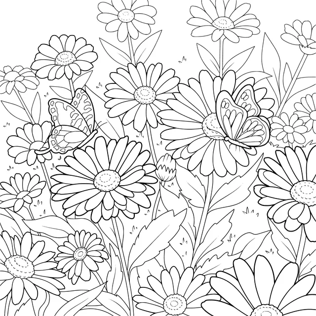 Butterflies in the Flower - bed