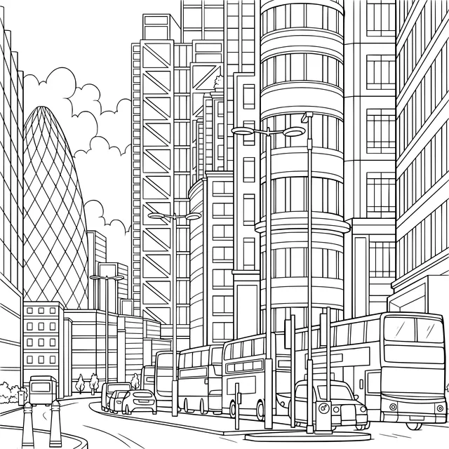 Busy Urban Street Scene