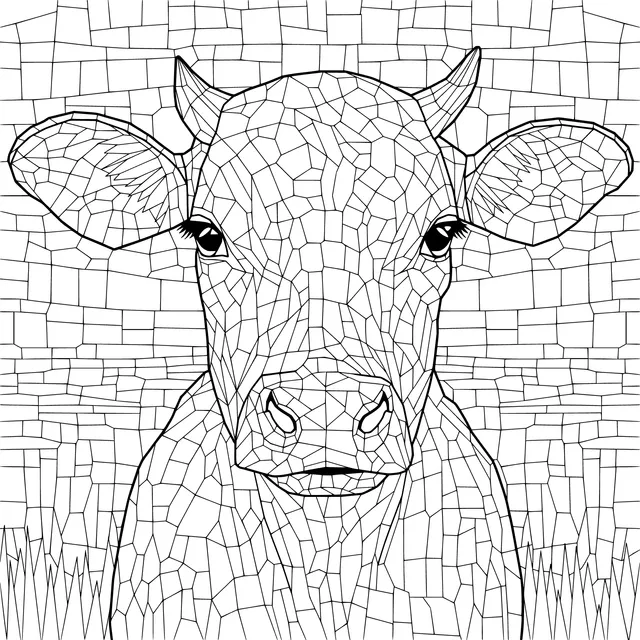 Mosaic - style Cow Image
