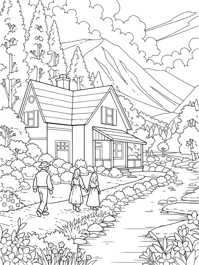 Warm Family Strolling in the Countryside
