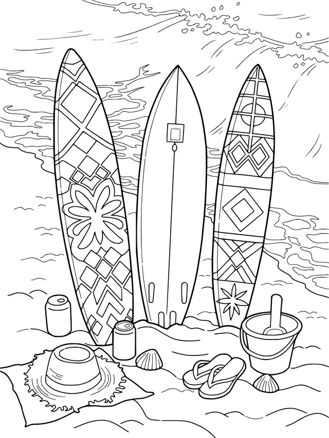 Surfboards on the Beach