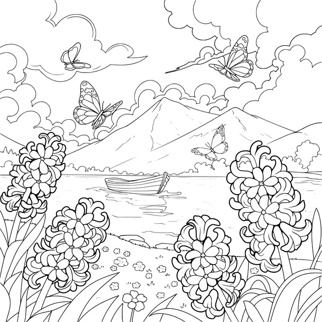 Butterflies Dancing by the Lake