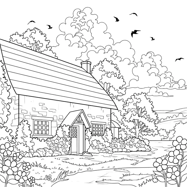 Rural Cottage Landscape