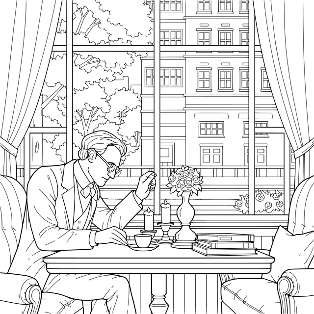 An Elderly Man in Quiet Thought by the Window