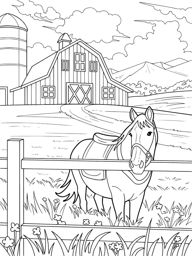 A Horse in the Pastoral Scenery