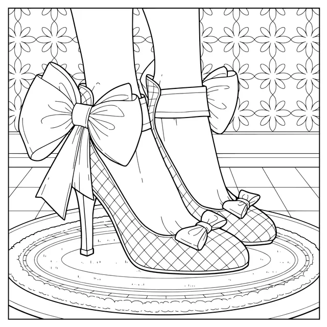 Red Bow - adorned High - heeled Shoes