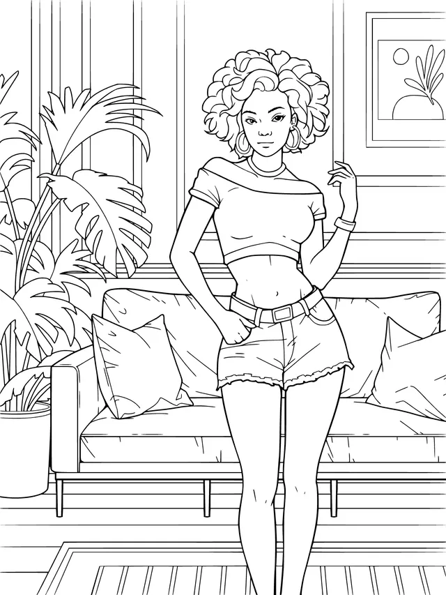 Stylish Woman's Indoor Look