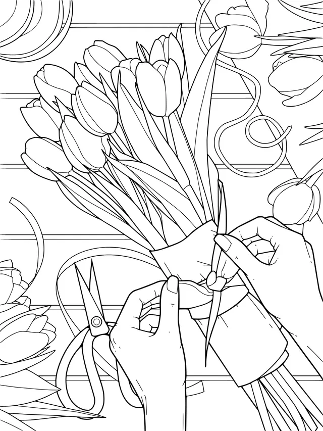 Hand - tying Flower Scene