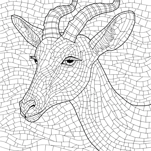 Mosaic - style Antelope