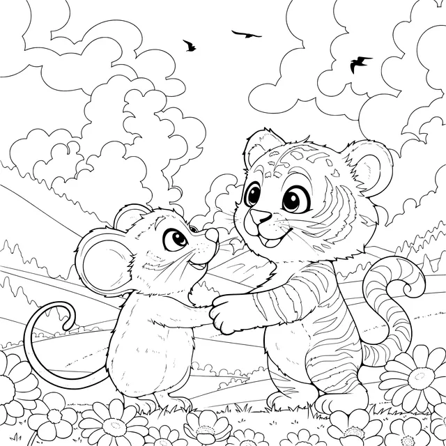 Friendly Interaction between a Mouse and a Tiger