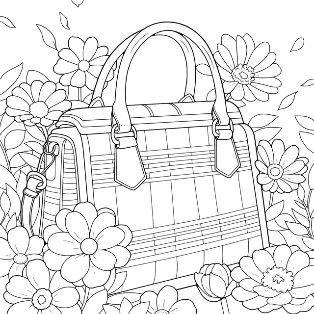 Handbag in a Flower Bush