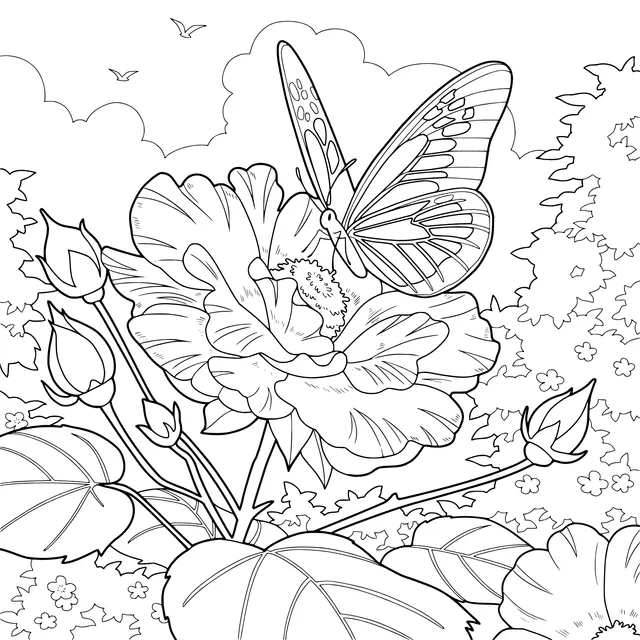 Butterfly Perching on Flowers