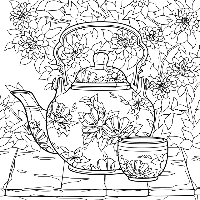 Floral - patterned Teapot