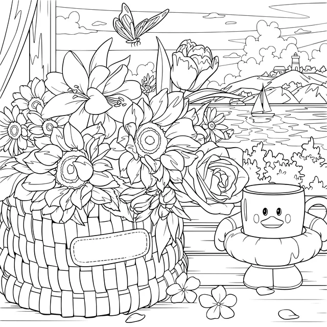 Flower Scene by the Window