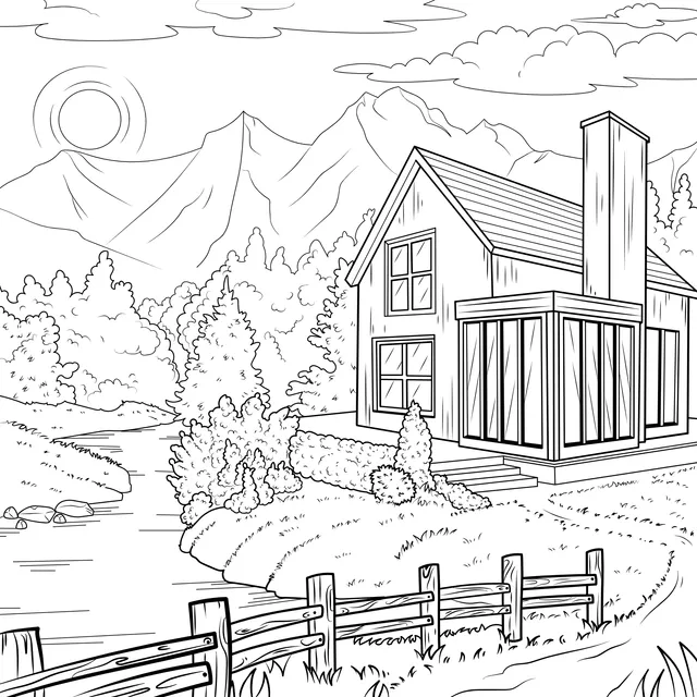 Cottage by the Rural River