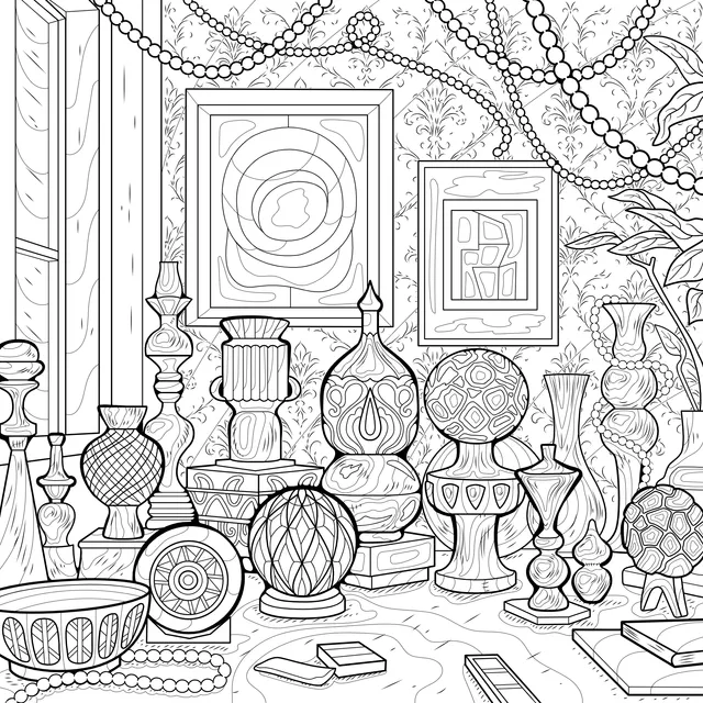 Colorful Ornaments in an Artistic Space