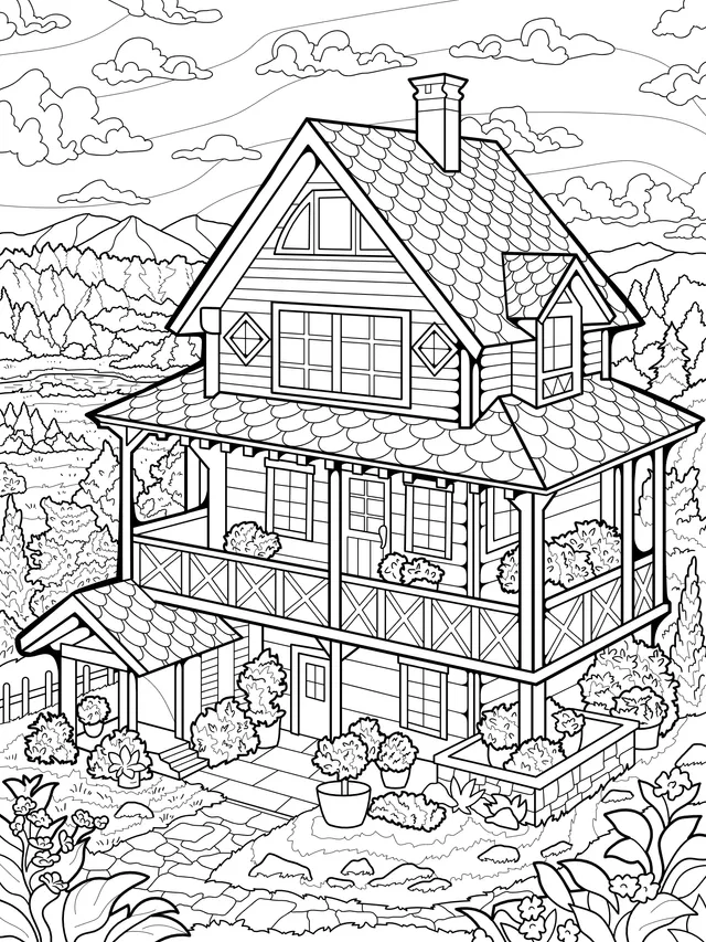 Rustic Log - cabin Scenery