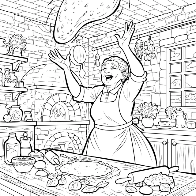Joyful Grandma Cooking
