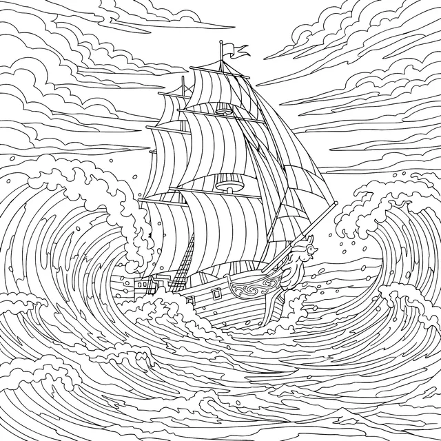 Sailing Ship on the Sea