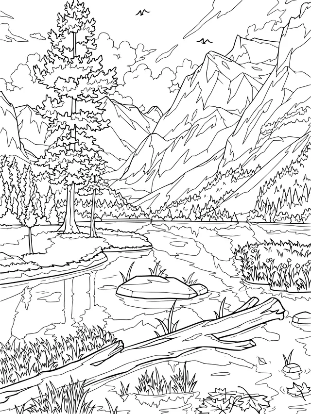 Serene Mountain - Water Landscape