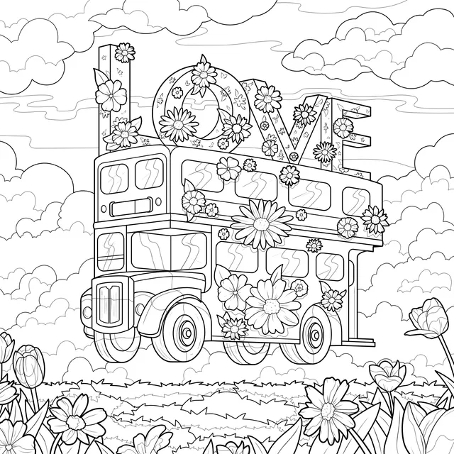 Double - decker Bus with Love