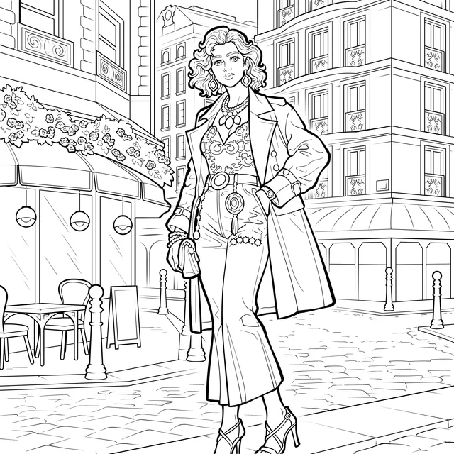 Fashionable Lady on the Street