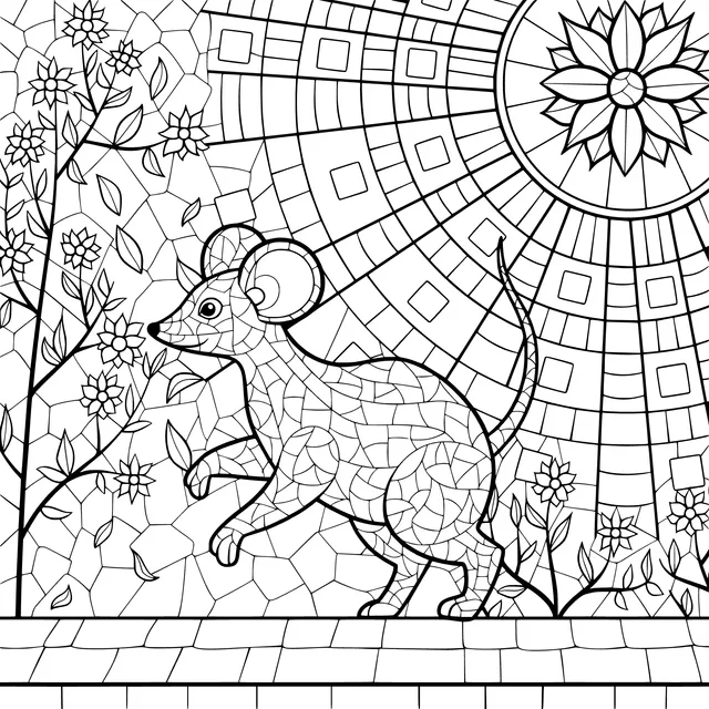 Mouse beside Flowers