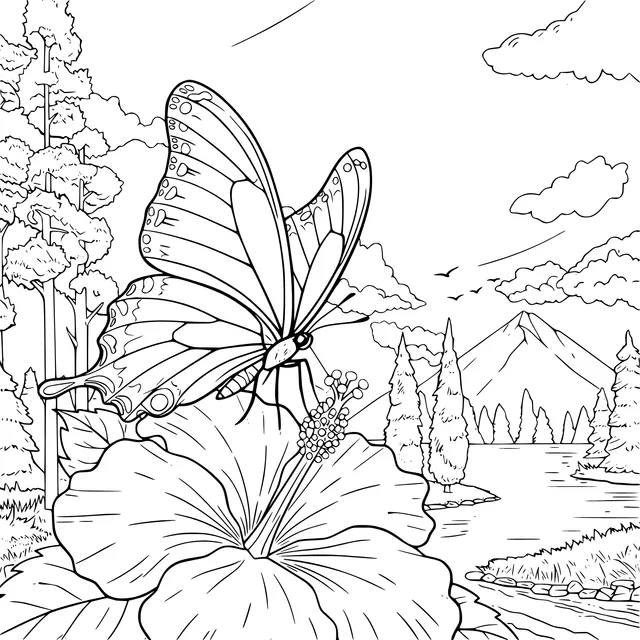 Butterfly Perching on a Beautiful Flower