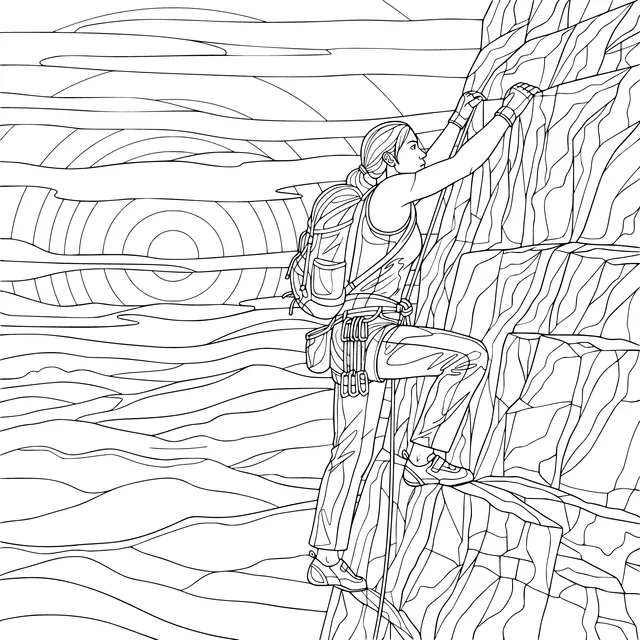 Climber under the Sunset