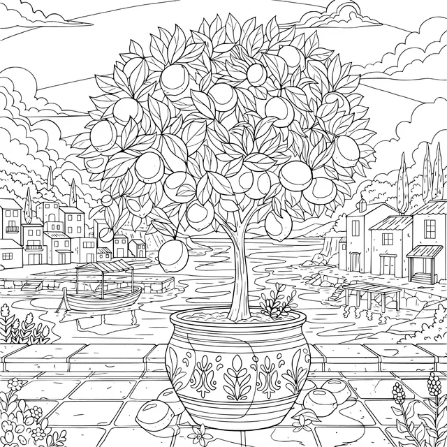Potted Lemon Tree Landscape
