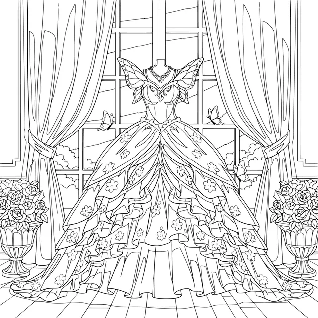 Gorgeous Butterfly - themed Gown