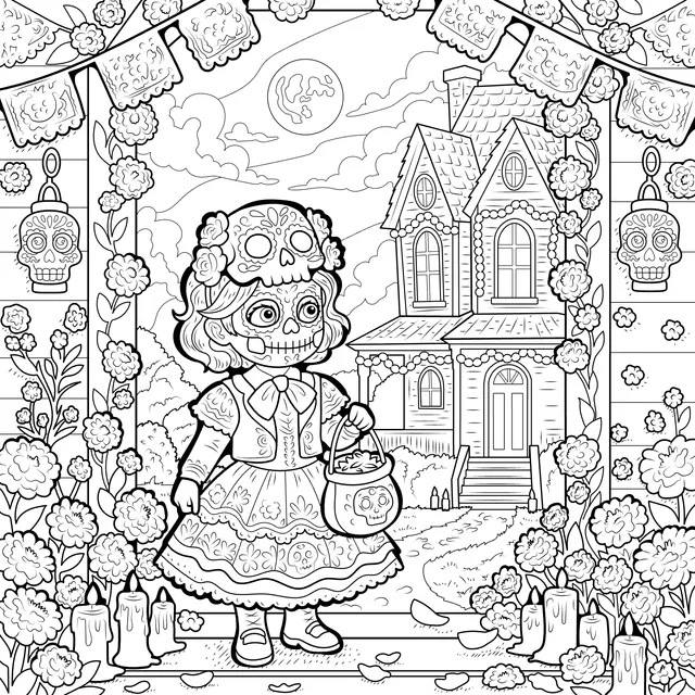 Day of the Dead Girl Illustration