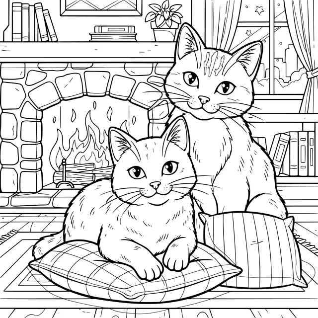 Cats in a Cozy Room