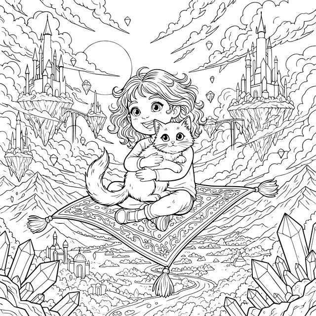 A Girl and Her Cat's Magical Journey