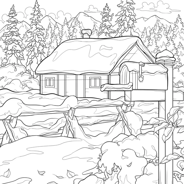 Winter Cottage Scene