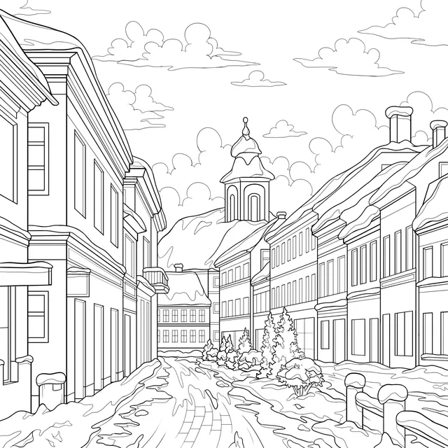 Colorful Winter Street