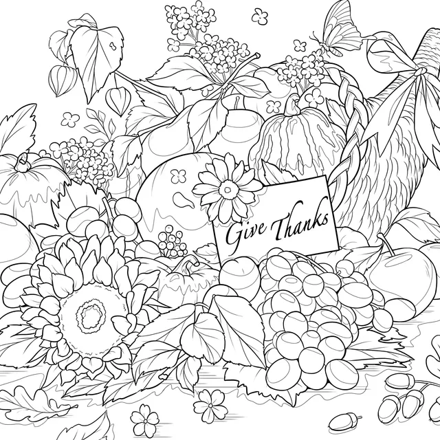 Thanksgiving - themed Fruits, Vegetables and Flowers