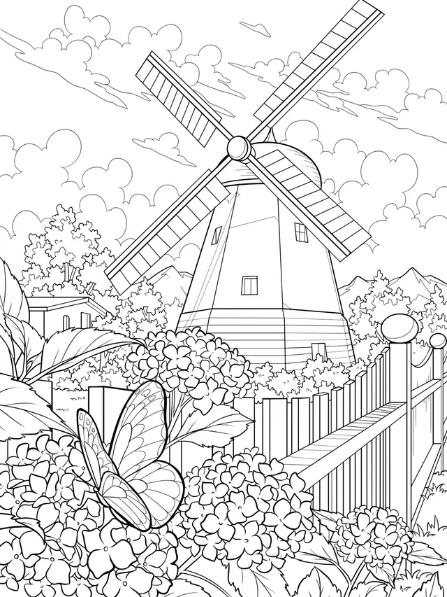 Beautiful Rural Windmill Scene
