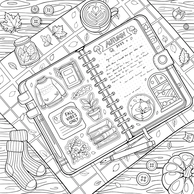 Autumn - themed Bullet Journal Illustration