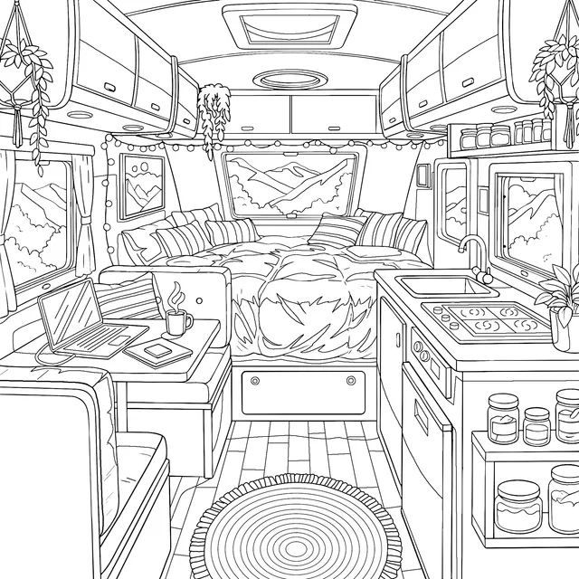 Cozy Camper Van Interior