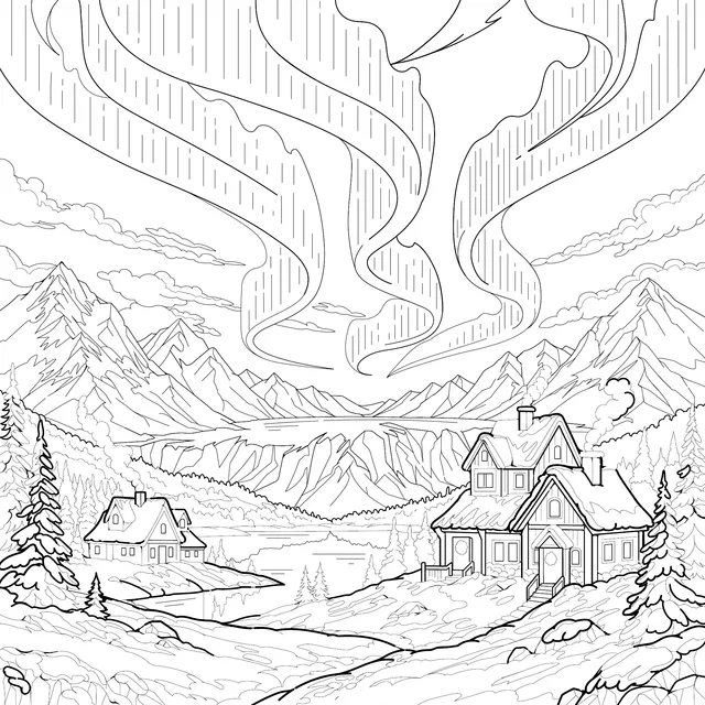 Dreamy Aurora Borealis Snowscape