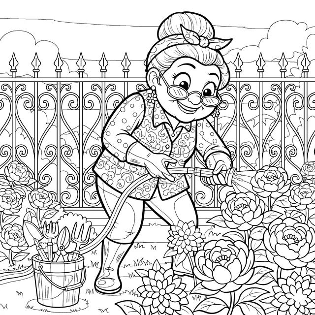 An Old Woman in the Garden