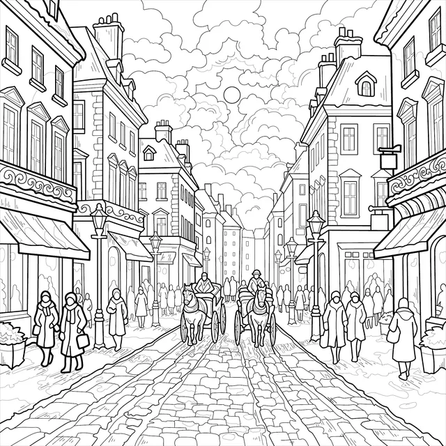 Romantic Winter Street Scene